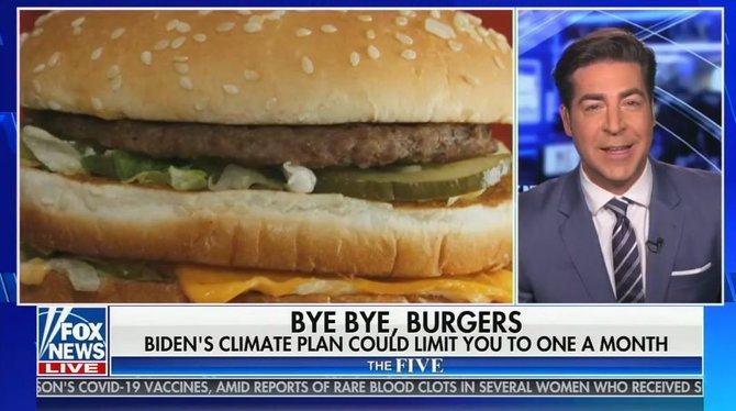 „Twitter“ nuotr./„Fox News“ gąsdina JAV, neva J.Bidenas uždraus mėsainius