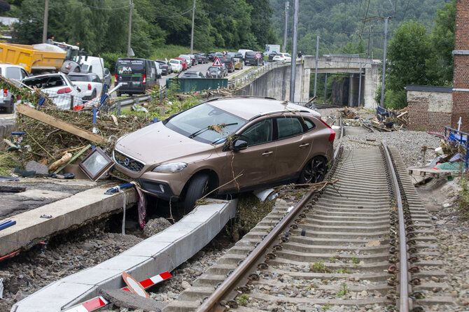 ZUMAPRESS / Scanpix nuotr./Potvynių pasekmės Belgijos pietuose