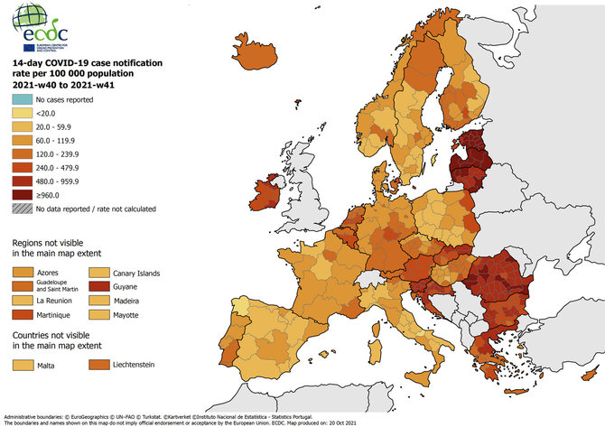 ECDC nuotr./Baltijos šalyse koronavirusas šiuo metu siautėja agresyviausiai
