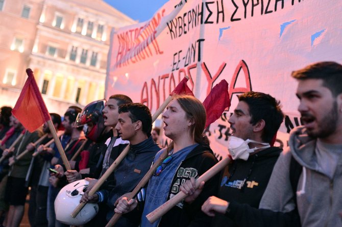 AFP/„Scanpix“ nuotr./Protestai Graikijoje