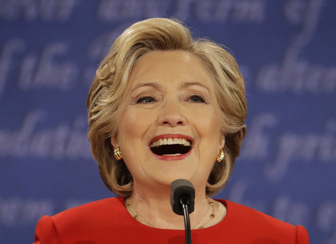 „Scanpix“/AP nuotr./Hillary Clinton per debatus