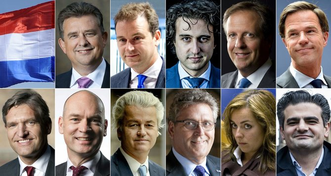 AFP/„Scanpix“ nuotr./Pagrindinių Nyderlandų partijų lyderiai