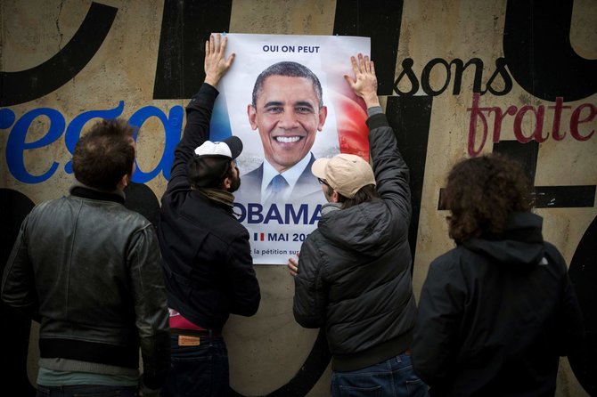 AFP/„Scanpix“ nuotr./Kai kurie prancūzai prieš rinkimus juokais iškėlė Baracko Obamos kandidatūrą