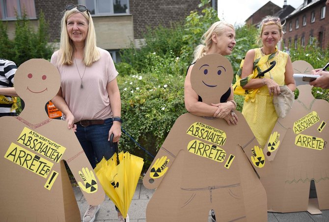 AFP/„Scanpix“ nuotr./Belgijoje, Vokietijoje ir Nyderlanduose protestuota prieš belgų atomines elektrines