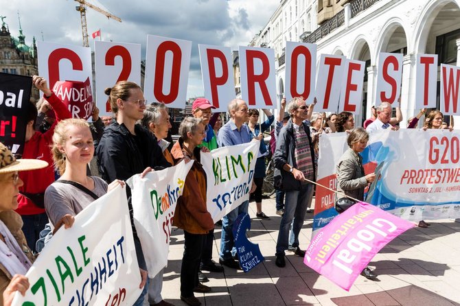 AFP/„Scanpix“ nuotr./Hamburge jau prasidėjo protestai prieš G-20 susitikimą