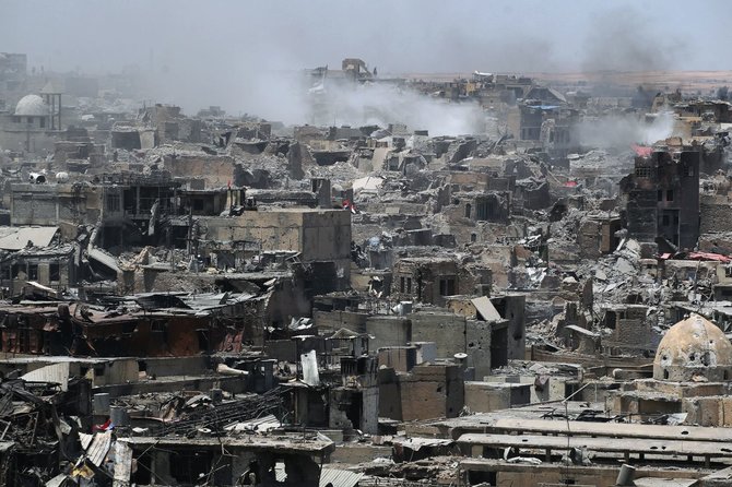 AFP/„Scanpix“ nuotr./Mosulo centras – visiškai sugriautas