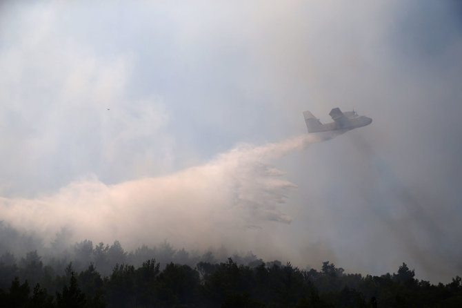 „Reuters“/„Scanpix“ nuotr./Kroatijoje miško gaisrai kelia pavojų svarbiam Splito uostui