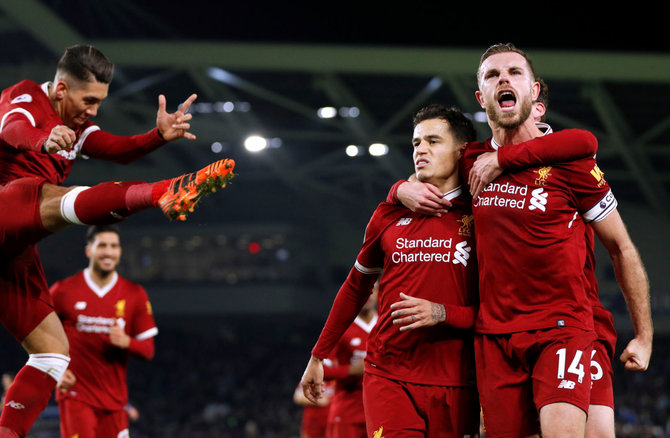 „Reuters“/„Scanpix“ nuotr./„Liverpool“ futbolininkai pastaruoju metu žaidžia lyg užsiauginę sparnus