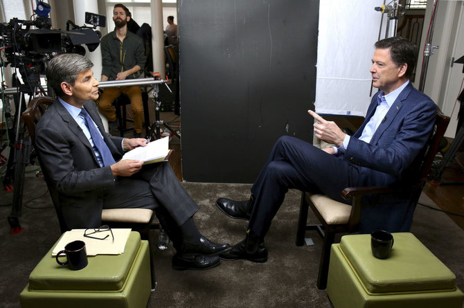 „Scanpix“/AP nuotr./Jamesas Comey duoda interviu ABC