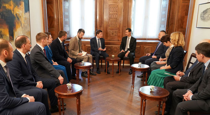 AFP/„Scanpix“ nuotr./Basharo al Assado susitikimas su delegacija iš Rusijos