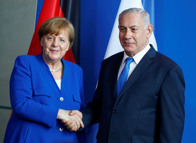 „Reuters“/„Scanpix“ nuotr./Angela Merkel Berlyne priėmė Benjaminą Netanyahu