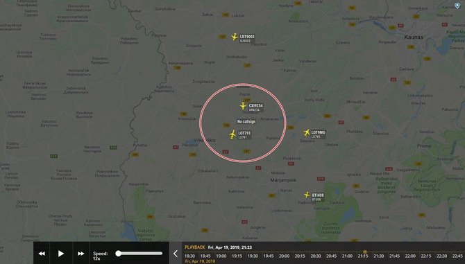 Lėktuvų skrydžiai flightradar sistemoje