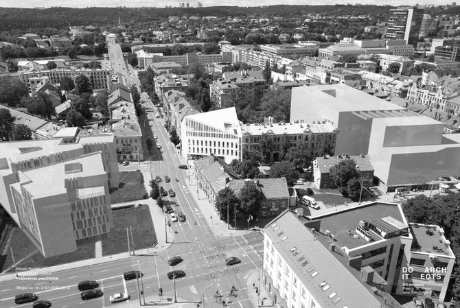 „DO architects“ vizualizacija /Vilniaus Dainavos gatvėje kils biurų pastatas 