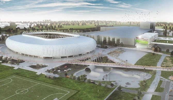 „Vilniaus nacionalinis stadionas“ vizualizacija/Pristatytas Vilniaus nacionalinio stadiono projektas