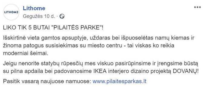 Facebook.com/Nekilnojamojo turto plėtotojų siūlomos nuolaidos ir akcijos 