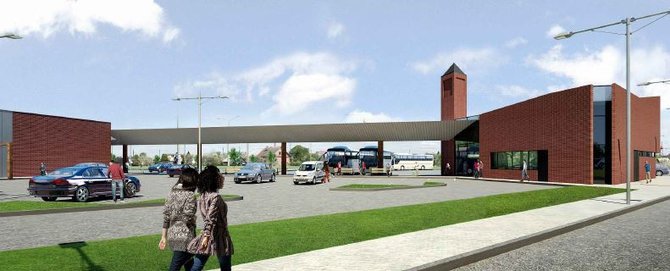 Šilutės r. savivaldybė /Planuojamos statyti Šilutės rajono autobusų stoties vizualizacija