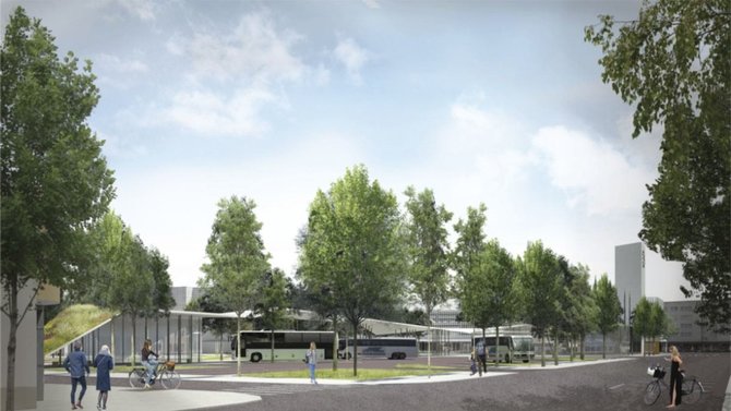 R.Paleko vizualizacija/Verslininkai pasiūlė naują Panevėžio autobusų stoties projektą 