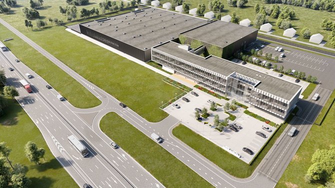 „JP architektūra“/„Aprangos“ grupės nauja būstinė ir logistikos centras „Vilniaus verslo parke“