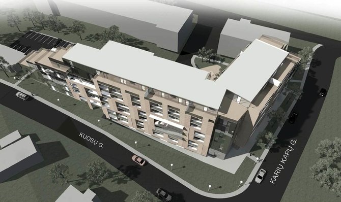 „Sapiegos namai“ vizualizacija/Vietoje apleisto pastato L.Sapiegos gatvėje planuojama įrengti daugiabutį