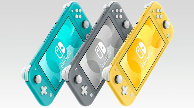Gamintojo nuotr./„Switch Lite“ galima rinktis turkio spalvos, pilką arba geltoną. Be šių, yra ir speciali versija, skirta „Pokemon Sword“ ir „Shield“ žaidimams.