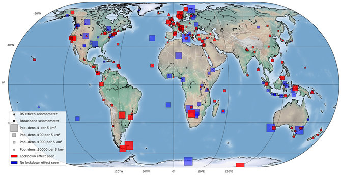 „Scanpix“ nuotr./Pasaulinis seismometrų išdėstymo žemėlapis