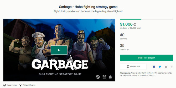 Kūrėjų iliustr./Vien taromatu gyvas nebusi – „Garbage“ centų kaulija sutelktinio finansavimo tarnyboje „Kickstarter“.