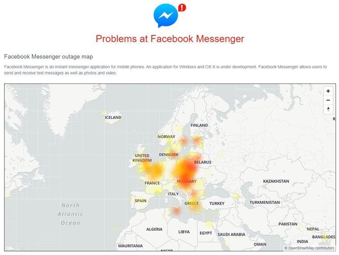„Facebook Messenger“ gedimas juntamas visoje Europoje