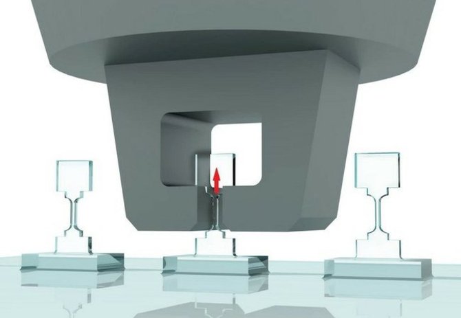 Dango Chaoquno/Honkongo universiteto iliustr./Diagrama, rodanti, kaip buvo ištemptos specialios formos deimantinės nanostruktūros