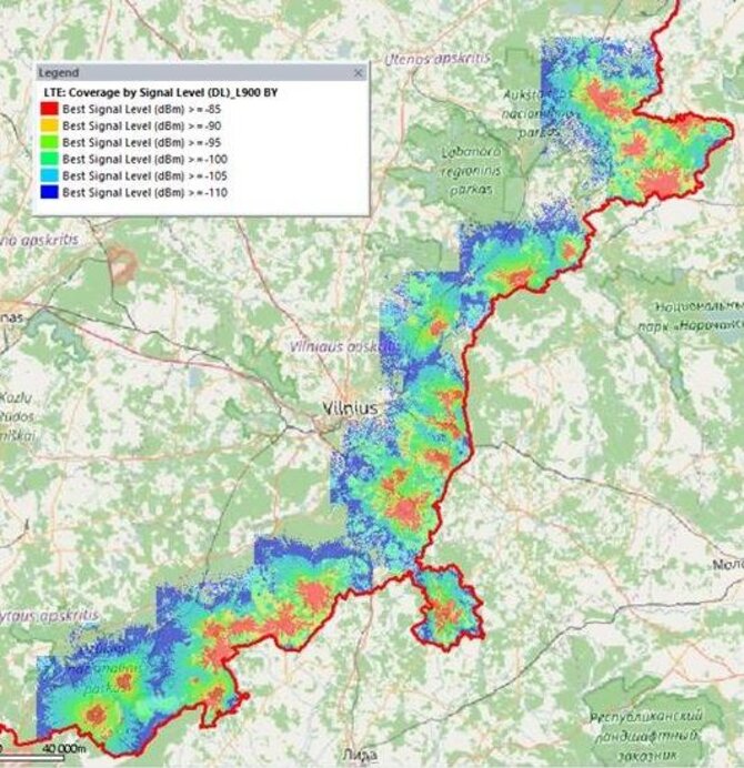 „Omnitel“ iliustr./Signalo stiprumas pasienio ruože