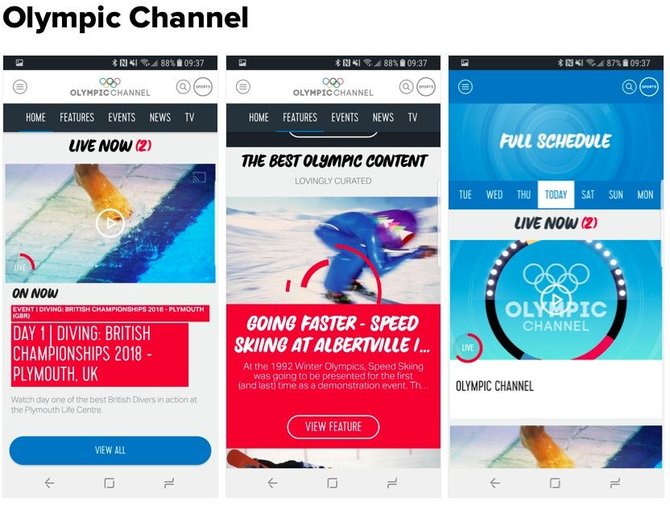 Google Play Store iliustr./„Olympic Channel“ programėlė 
