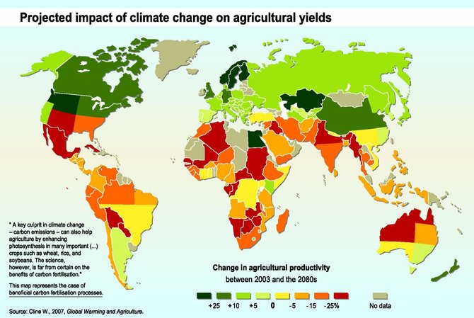 Cline W. 2007. Global Warming and Agriculture/1 pav. Klimato kaitos poveikis žemės ūkio kultūroms