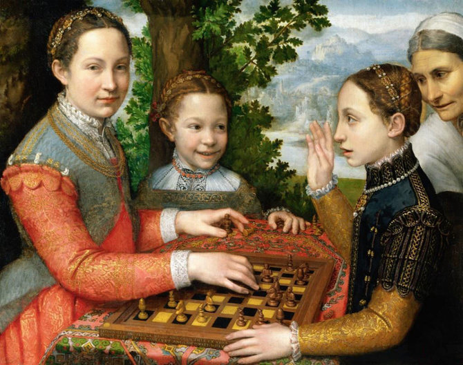 Viešo naudojimo nuotr./Sofonisba Anguissola, „Žaidimas šachmatais“