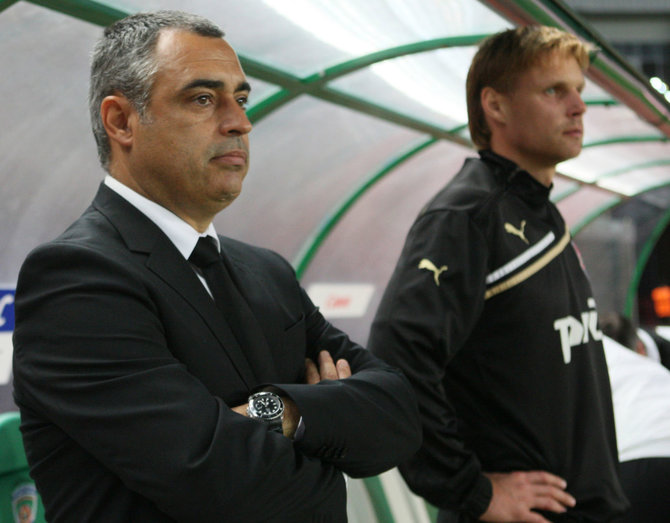 „Scanpix“/„RIA Novosti“ nuotr./Jose Couceiro ir Edgaras Jankauskas 2012 metais kartu dirbo Maskvos „Lokomotiv“ klube.