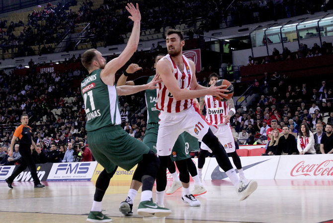 Getty Images/Euroleague.net nuotr./Kauno „Žalgiris“ įveikė Graikijoje „Olympiakos“ 72:68.