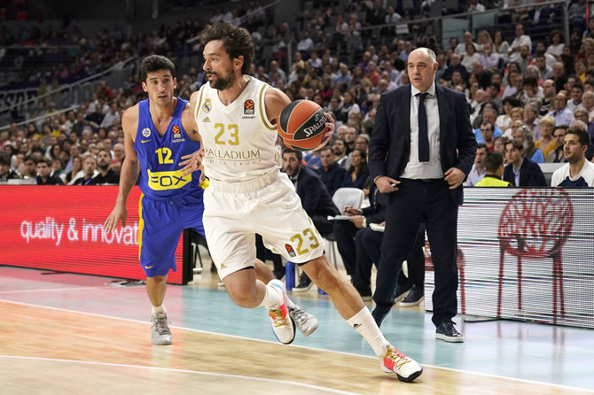 Getty Images/Euroleague.net nuotr./Madrido „Real“ – Tel Avivo „Maccabi“ rungtynių akimirka. Sergio Llullas