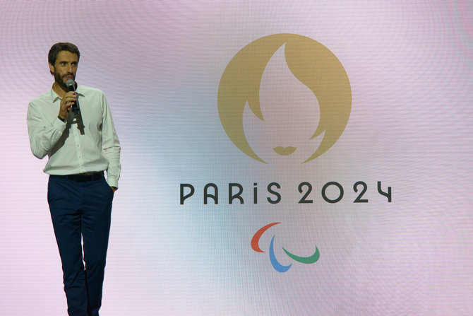 „Scanpix“/„SIPA“ nuotr./Pristatytas olimpinių žaidynių Paryžiuje ženklas.