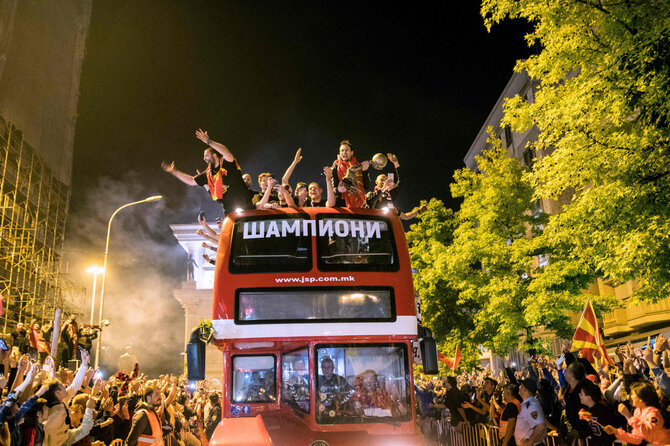 „Scanpix“ nuotr./Skopjės „Vardar“ rankininkai triumfavo 2018-2019 metų Čempionų lygoje.