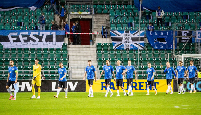 Eero Vabamagli/Postimees.ee nuotr./Lietuvos ir Estijos futbolo rinktinių mačas Taline baigėsi lietuvių pergale 3:1.