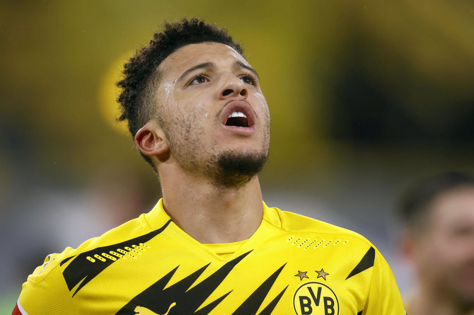 „Scanpix“ nuotr./Dortmundo „Borussia“ futbolininkas Jadonas Sancho jau buvo baustas dėl taisyklių pažeidimų.