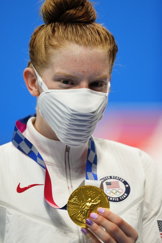 „Scanpix“ nuotr./Lydia Jacoby iškovojo olimpinį auksą.