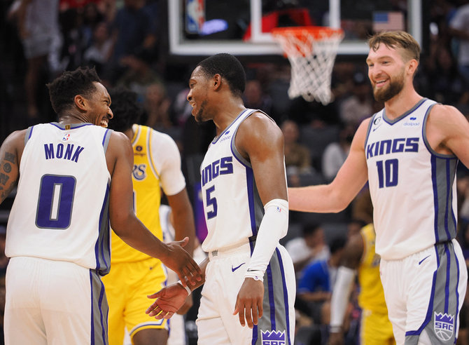 „Reuters“/„Scanpix“ nuotr./Domantas Sabonis rungtynėse su „Los Angeles Lakers“