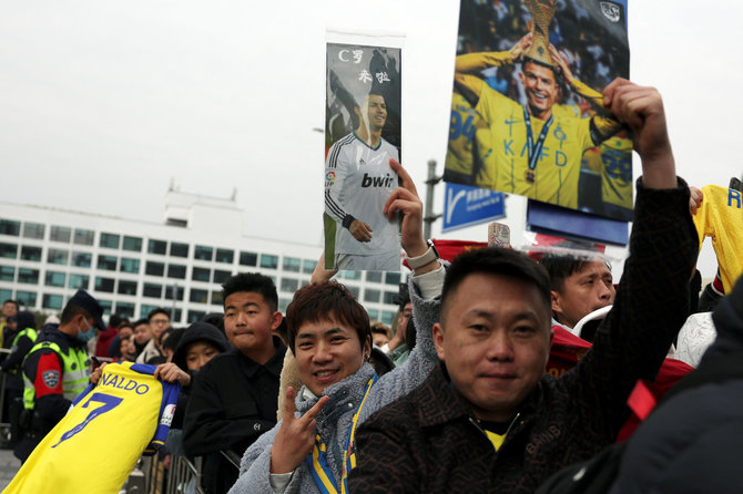 AFP/„Scanpix“ nuotr./Kinijos sirgaliai dievina Cristiano Ronaldo