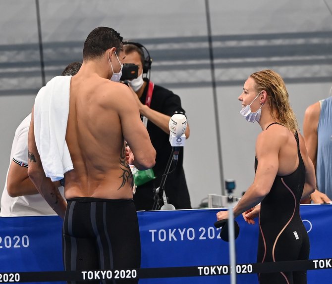 Vida Press nuotr./Florent'as Manaudou ir Pernille Blume