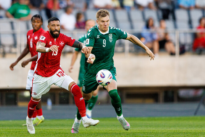 Elvio Žaldario/LFF nuotr./Pasaulio čempionato atrankos rungtynės Lietuva – Malta. Gytis Paulauskas