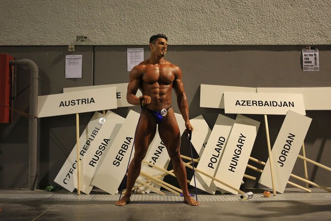 AFP/„Scanpix“ nuotr./Mahdi Zatparvaras 2013 metais pasaulio kultūrizmo čempionate.