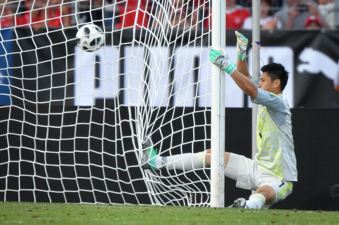 „Scanpix“ nuotr./Japonijos futbolo rinktinės vartininkas Eiji Kawashima