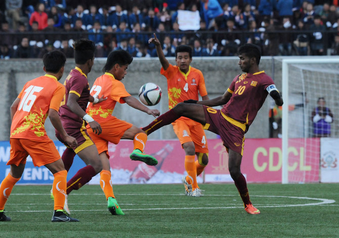 AFP/„Scanpix“ nuotr./Šri Lankos futbolo rinktinė pralaimėjo Butanui.