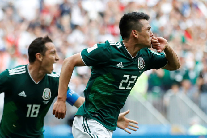 „Scanpix“ nuotr./Pasaulio čempionato rungtynėse Meksika įveikė Vokietiją.