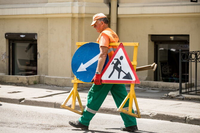 Sauliaus Žiūros nuotr./Darbai Totorių gatvėje