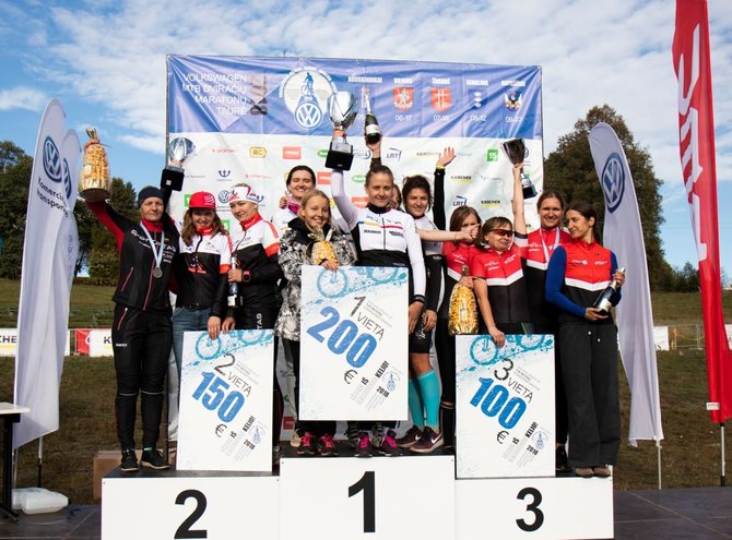 MTB maratonų taurės 2018 nuotr./Moterų komandų galutinė įskaita. Nugalėtojos